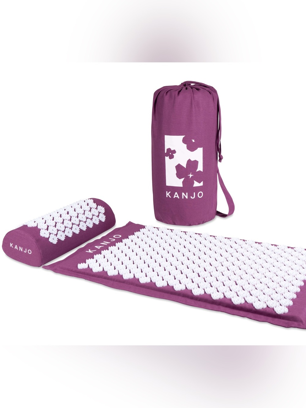 Kanjo Purple Acupressure Mat & Pillow Set with Carry Bag